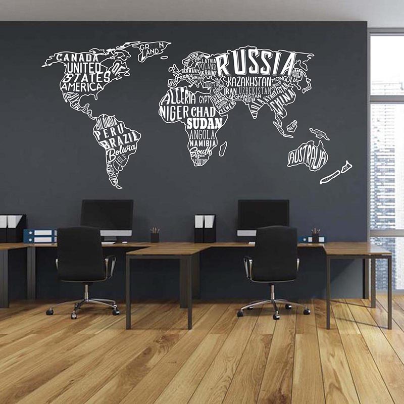 Large World Map Collage Wall S - Office Furniture World recension och pris