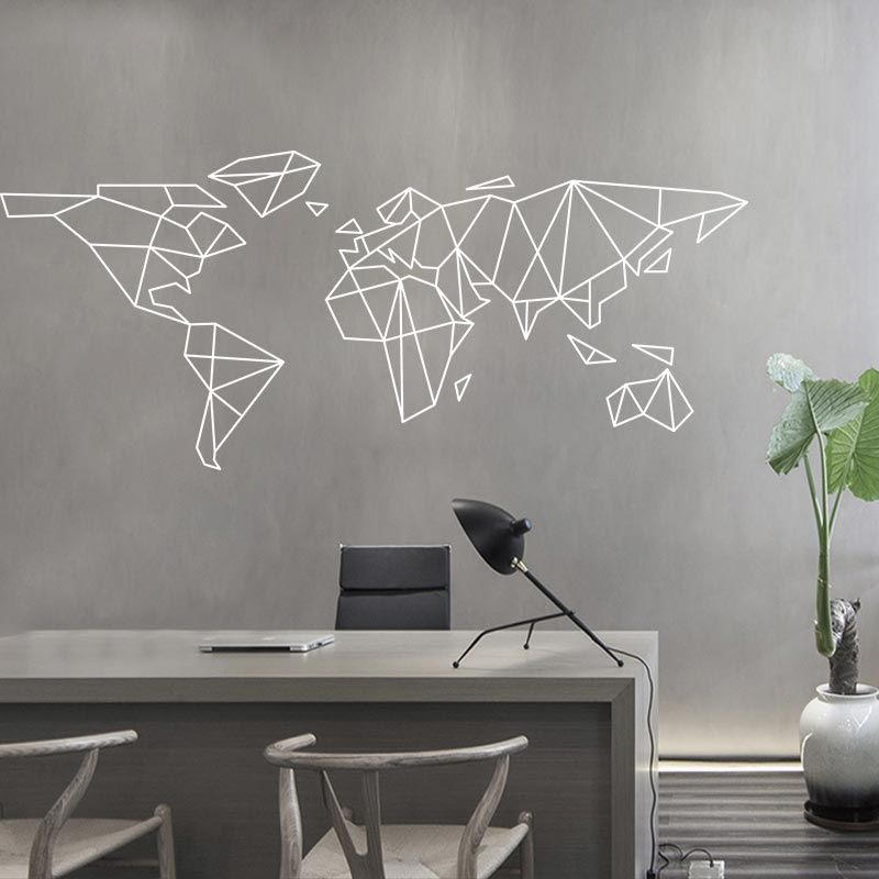 Geometric World Map Wall Stick - Office Furniture World recension och pris