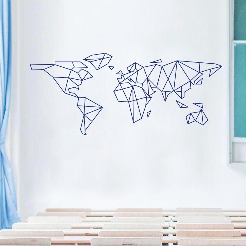 Geometric World Map Wall Stick - Office Furniture World recension och pris