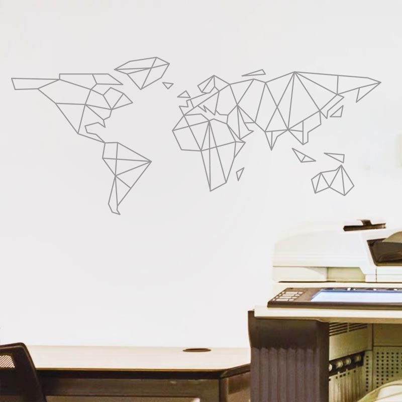 Geometric World Map Wall Stick - Office Furniture World recension och pris
