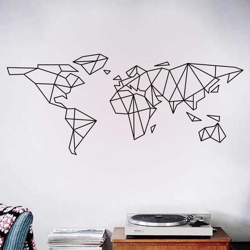 Geometric World Map Wall Stick - Office Furniture World recension och pris
