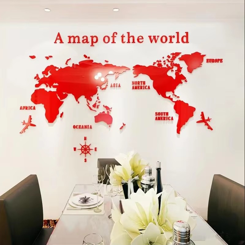 Modern World Map Acrylic 3D Wa - Office Furniture World recension och pris
