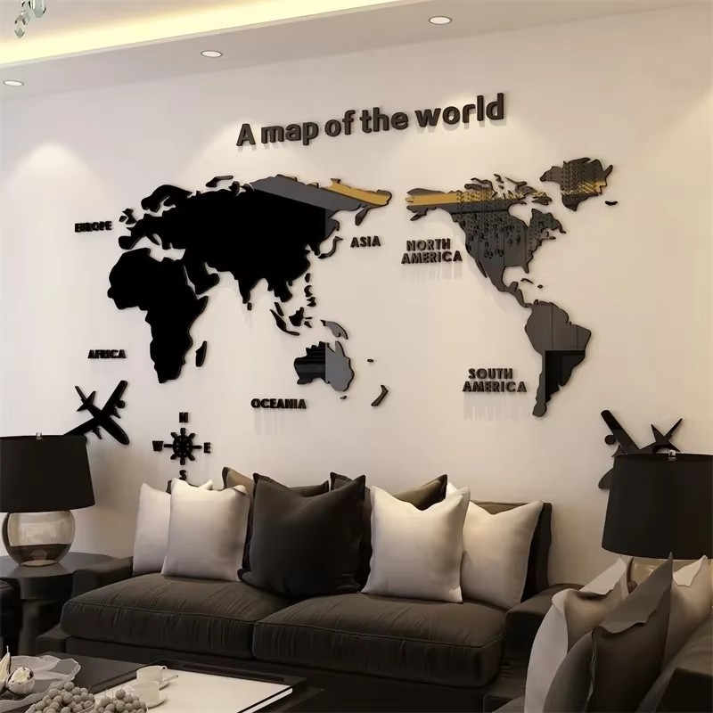 Modern World Map Acrylic 3D Wa - Office Furniture World recension och pris
