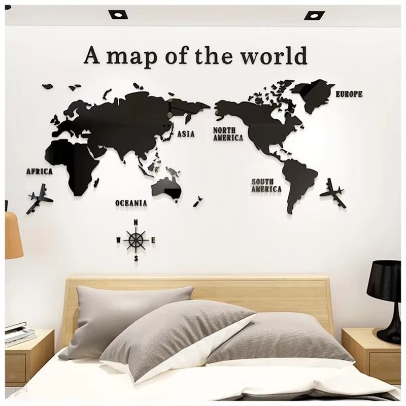 Modern World Map Acrylic 3D Wa - Office Furniture World recension och pris