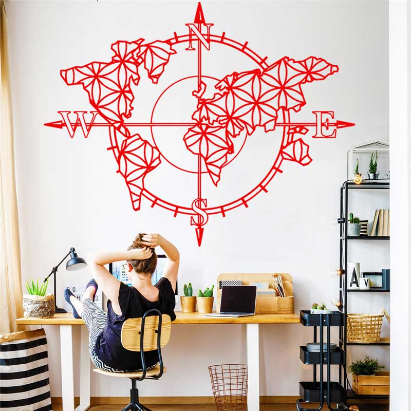Flower of Life World Map Compa - Office Furniture World recension och pris