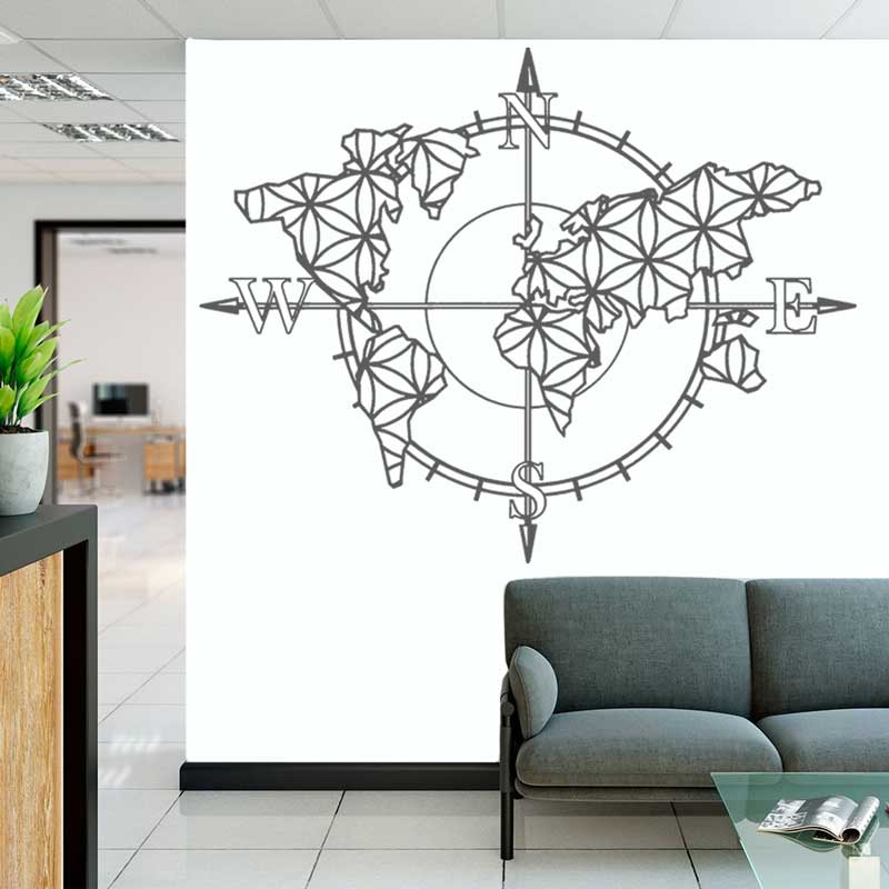 Flower of Life World Map Compa - Office Furniture World recension och pris