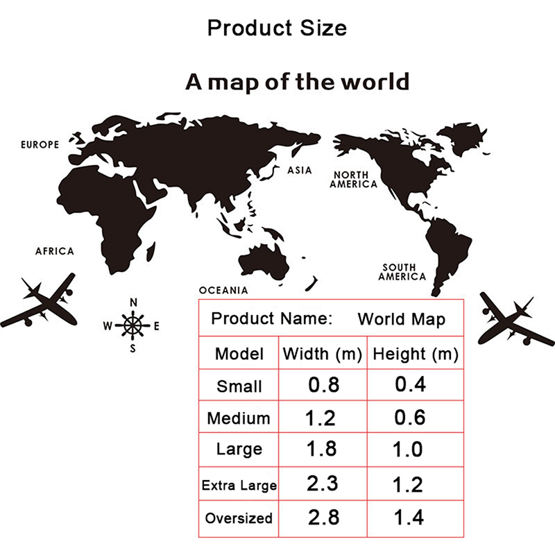 World Map Wall Stickers 3D Acr - Office Furniture World recension och pris