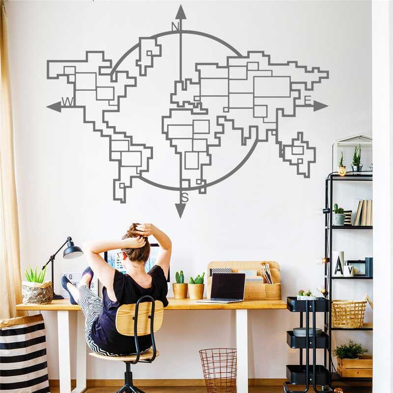 Geometric World Map Compass Vi - Office Furniture World recension och pris