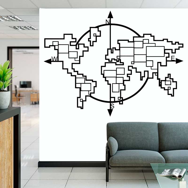 Geometric World Map Compass Vi - Office Furniture World recension och pris
