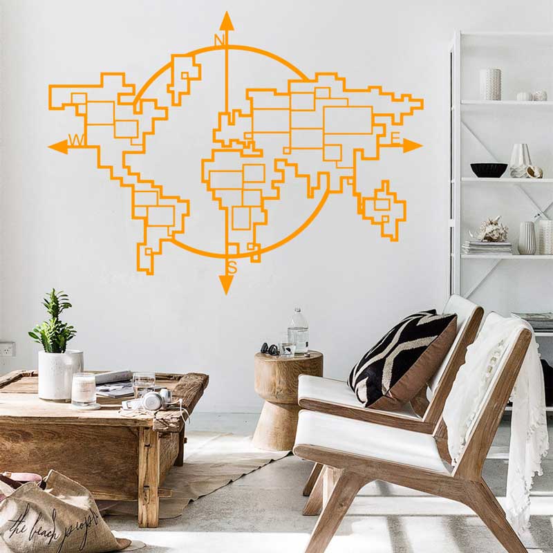 Geometric World Map Compass Vi - Office Furniture World recension och pris