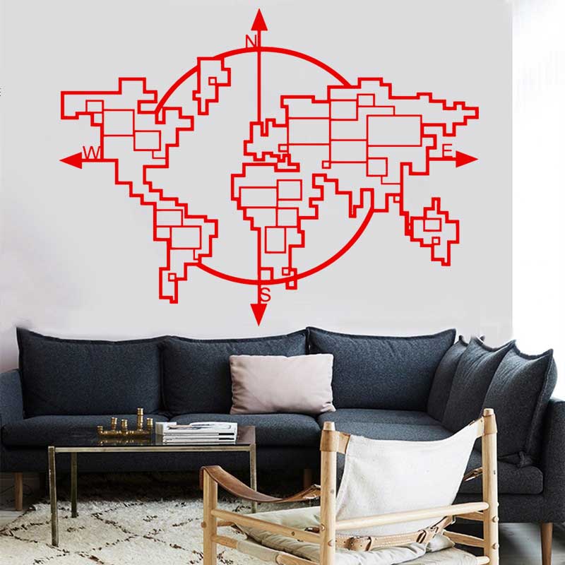 Geometric World Map Compass Vi - Office Furniture World recension och pris