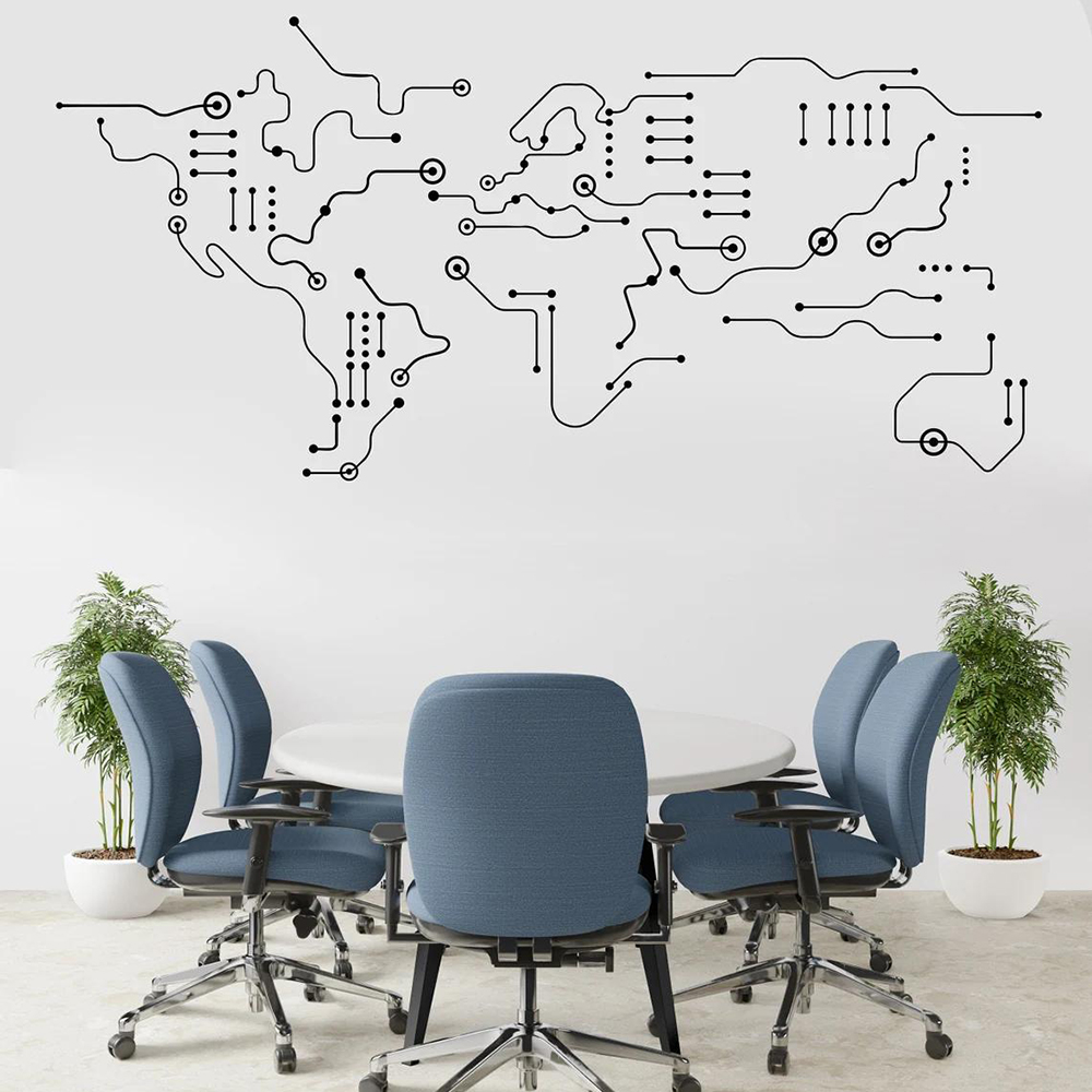 Circuit Board World Map Office - Office Furniture World recension och pris