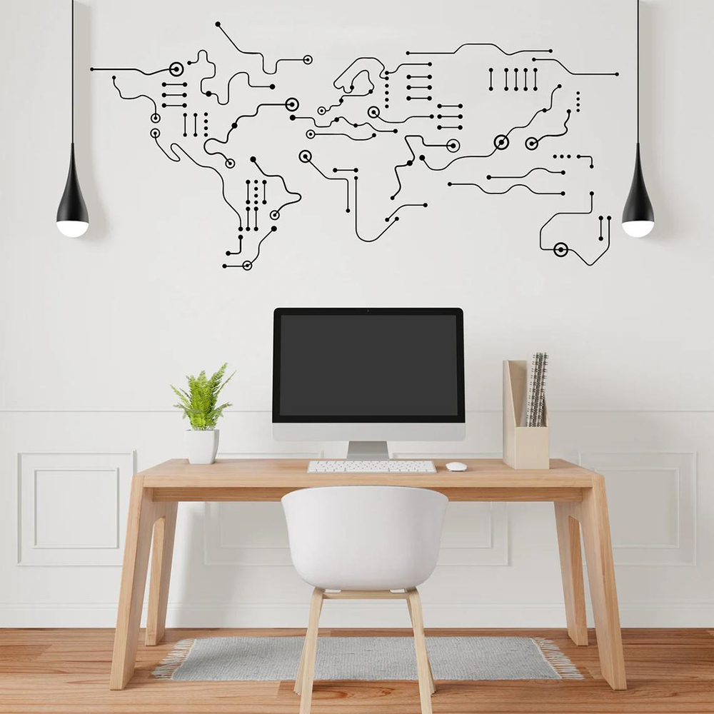 Circuit Board World Map Office - Office Furniture World recension och pris