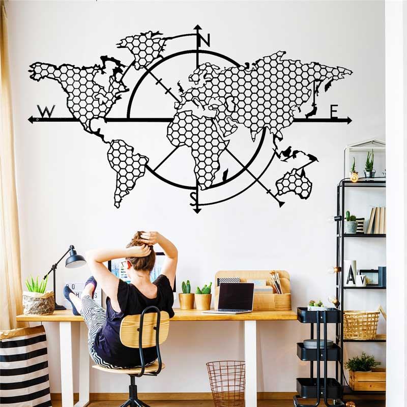 Honeycomb Geometric World Map  - Office Furniture World recension och pris
