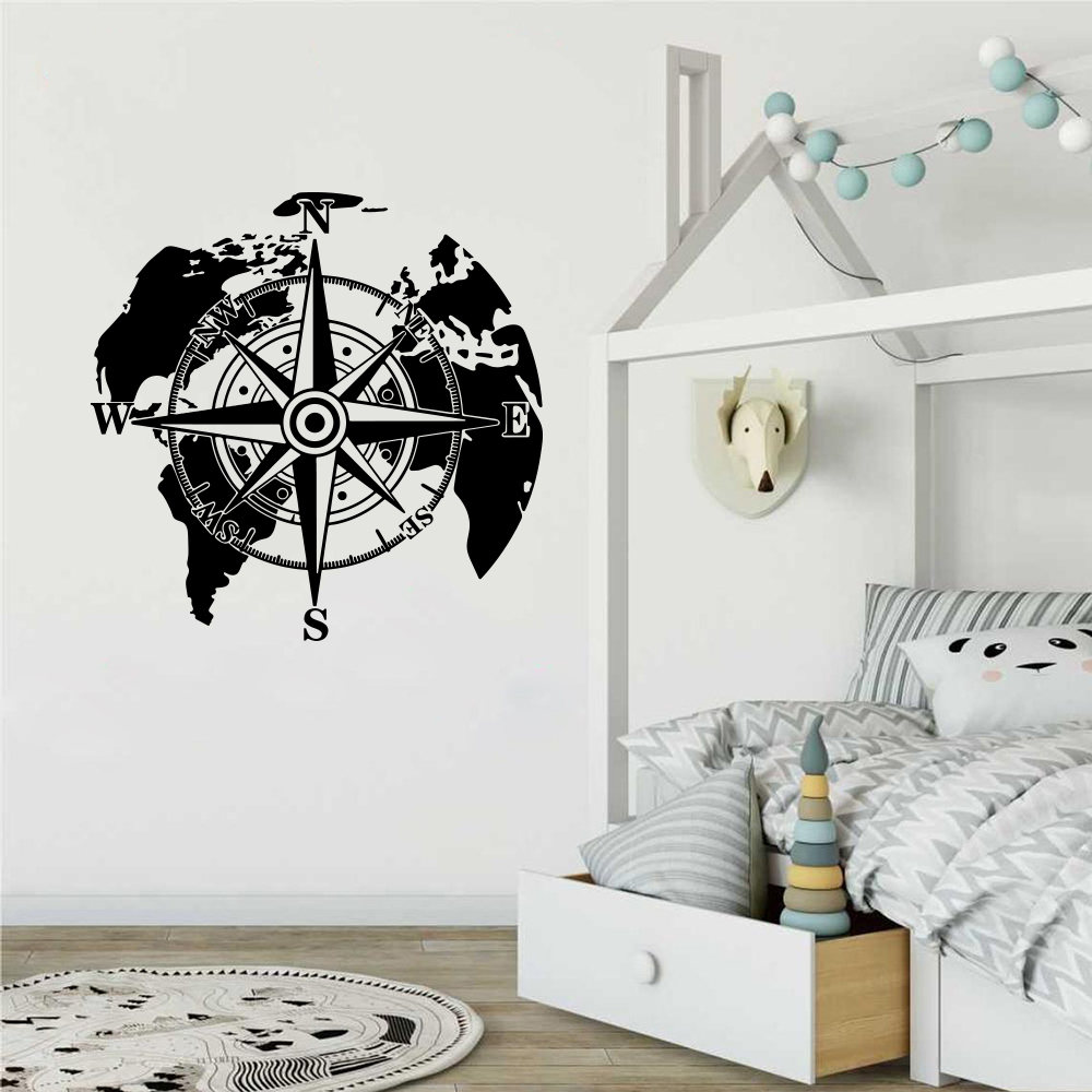 Modern World Map Compass Campe - Office Furniture World recension och pris