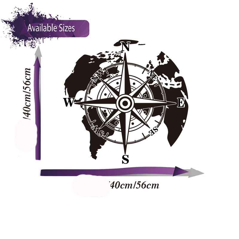 Modern World Map Compass Campe - Office Furniture World recension och pris